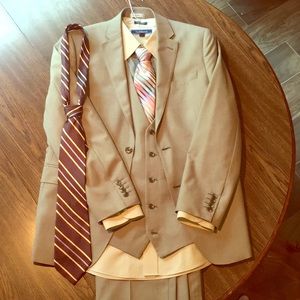 Full suit- jacket, vest, pants, shirt, 2 neckties